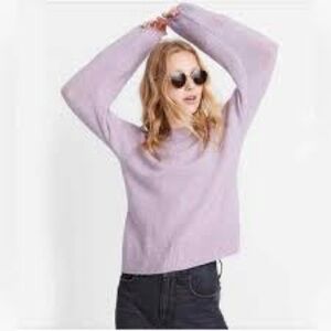 Madewell Payton Pullover Sweater in Coziest Yarn Lavender Purple Sz S